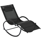 Steel Zero Gravity Rocking Garden Chair With Pillow - Velmora