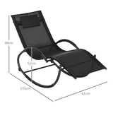 Steel Zero Gravity Rocking Garden Chair With Pillow - Velmora