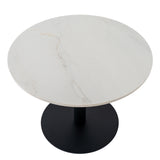 Stone Coffee Table 60cm Wide Round With Metal - Romanby