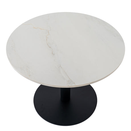 Stone Coffee Table 60cm Wide Round With Metal - Romanby