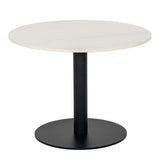 Stone Coffee Table 60cm Wide Round With Metal - Romanby