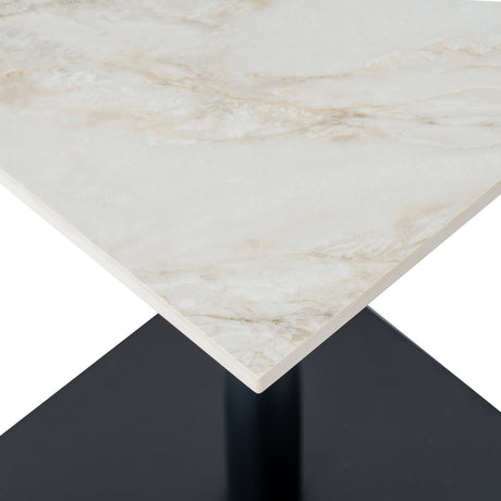 Stone Dining Table 60cm Wide for 4 People - Romanby