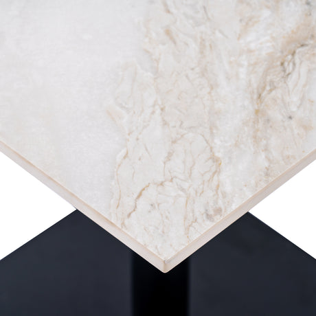 Stone Dining Table 80cm Wide for 4 People - Romanby