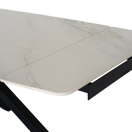 Stone Extending Dining Table 210cm Wide for 8 People - Romanby