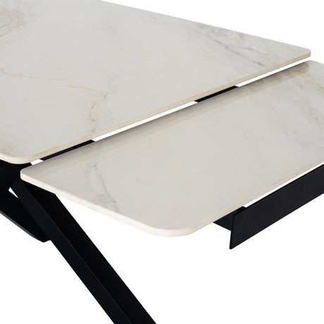 Stone Extending Dining Table 210cm Wide for 8 People - Romanby