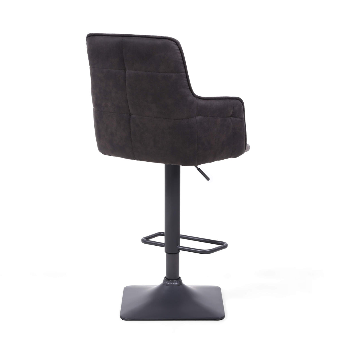 Suede Effect Fabric Bar Stools in Set Of 2 With Grey Metal Base - Orion