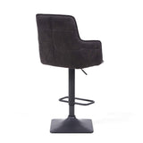 Suede Effect Fabric Bar Stools in Set Of 2 With Grey Metal Base - Orion