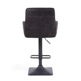 Suede Effect Fabric Bar Stools in Set Of 2 With Grey Metal Base - Orion
