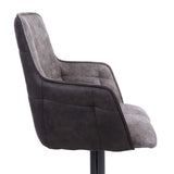Suede Effect Fabric Bar Stools in Set Of 2 With Grey Metal Base - Orion