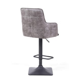 Suede Effect Fabric Bar Stools in Set Of 2 With Grey Metal Base - Orion