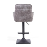 Suede Effect Fabric Bar Stools in Set Of 2 With Grey Metal Base - Orion