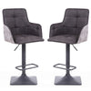 Suede Effect Fabric Bar Stools in Set Of 2 With Grey Metal Base - Orion