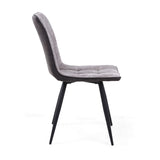 Suede Effect Fabric Dining Chairs in Set Of 2 - Rodeo