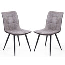 Suede Effect Fabric Dining Chairs in Set Of 2 - Rodeo