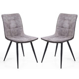 Suede Effect Fabric Dining Chairs in Set Of 2 - Rodeo