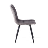 Suede Effect Fabric Dining Chairs in Set Of 2 - Rodeo