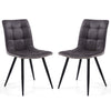 Suede Effect Fabric Dining Chairs in Set Of 2 - Rodeo