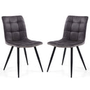 Suede Effect Fabric Dining Chairs in Set Of 2 - Rodeo