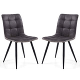 Suede Effect Fabric Dining Chairs in Set Of 2 - Rodeo