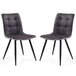 Suede Effect Fabric Dining Chairs in Set Of 2 - Rodeo