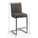 Suede Fabric Bar Stools in Set Of 2 - Brooklyn