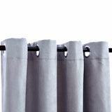Suede Fabric Blackout Curtains With Metal Rings 245cm High 2 Pieces - Vantage Home