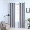 Suede Fabric Blackout Curtains With Metal Rings 245cm High 2 Pieces - Vantage Home