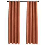Suede Fabric Blackout Curtains With Metal Rings 245cm High 2 Pieces - Vantage Home
