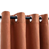 Suede Fabric Blackout Curtains With Metal Rings 245cm High 2 Pieces - Vantage Home
