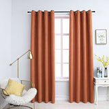 Suede Fabric Blackout Curtains With Metal Rings 245cm High 2 Pieces - Vantage Home