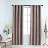 Suede Fabric Blackout Curtains With Metal Rings 245cm High 2 Pieces - Vantage Home