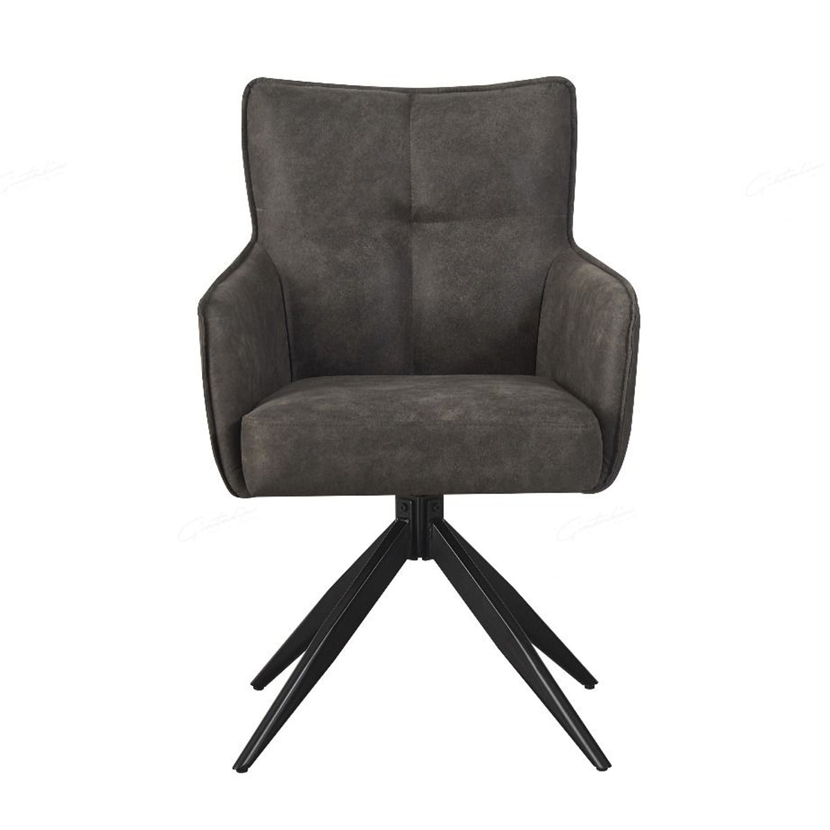 Suede Fabric Dining Chair With Swivel Function - Vianni