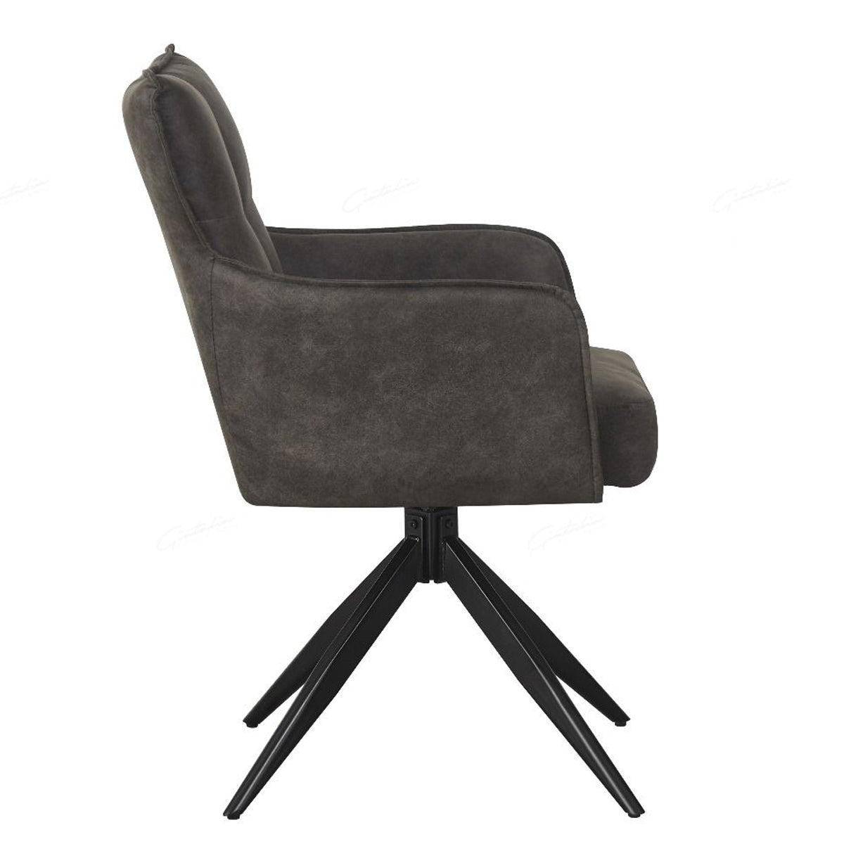 Suede Fabric Dining Chair With Swivel Function - Vianni