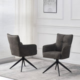 Suede Fabric Dining Chair With Swivel Function - Vianni
