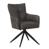 Suede Fabric Dining Chair With Swivel Function - Vianni