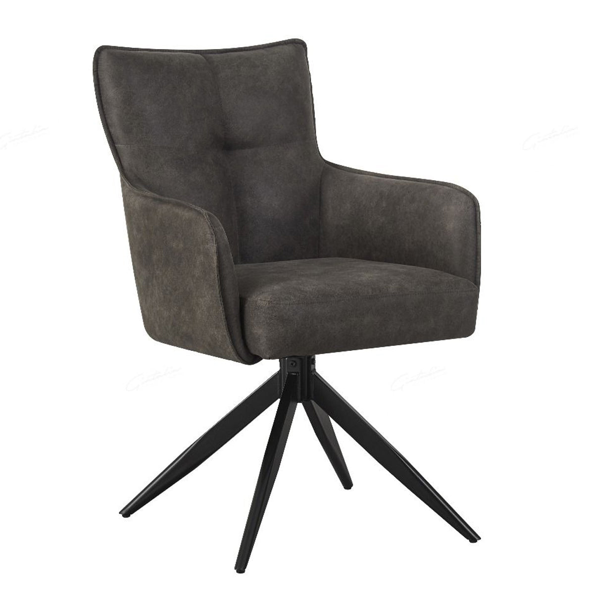 Suede Fabric Dining Chair With Swivel Function - Vianni