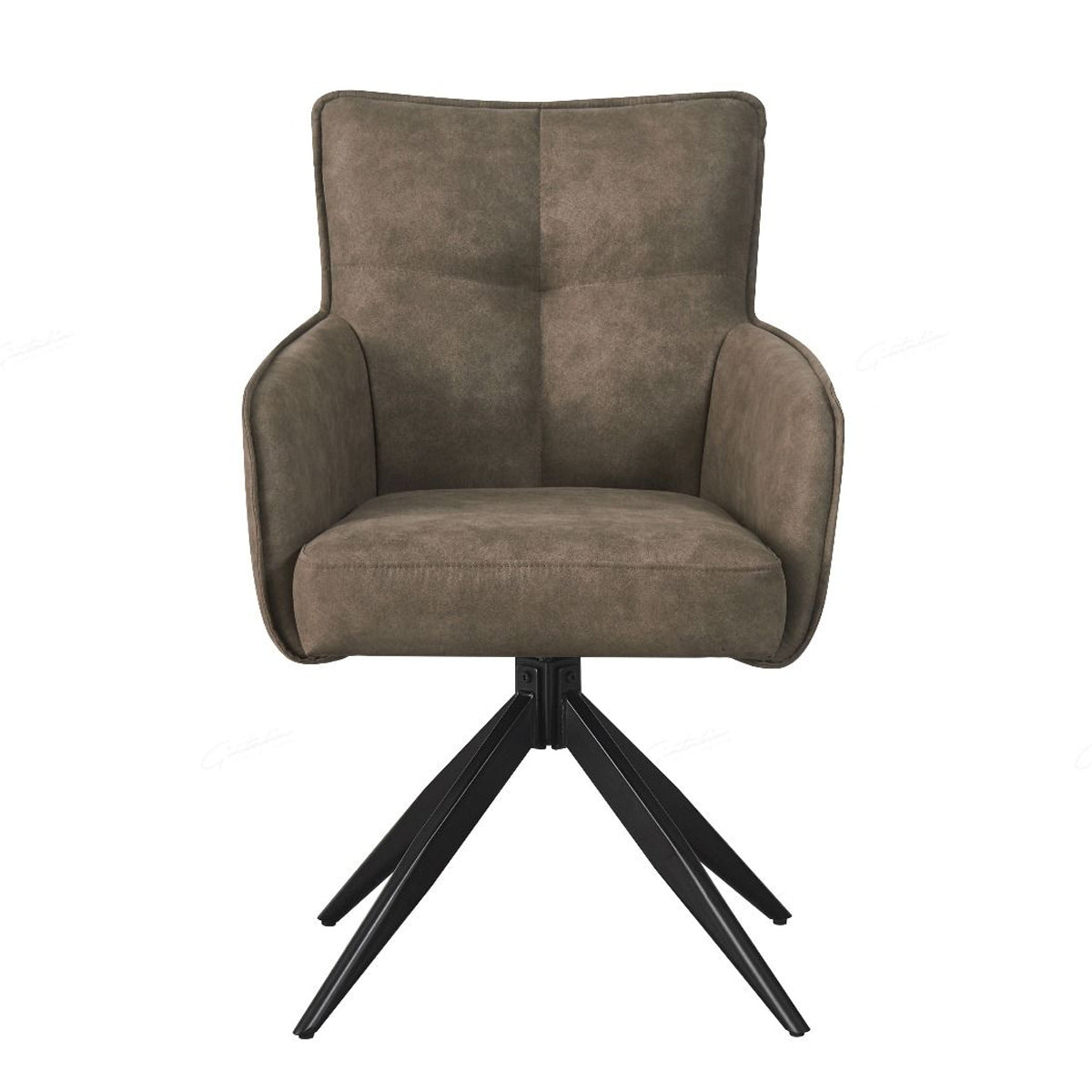 Suede Fabric Dining Chair With Swivel Function - Vianni