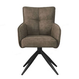 Suede Fabric Dining Chair With Swivel Function - Vianni