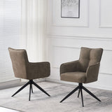 Suede Fabric Dining Chair With Swivel Function - Vianni