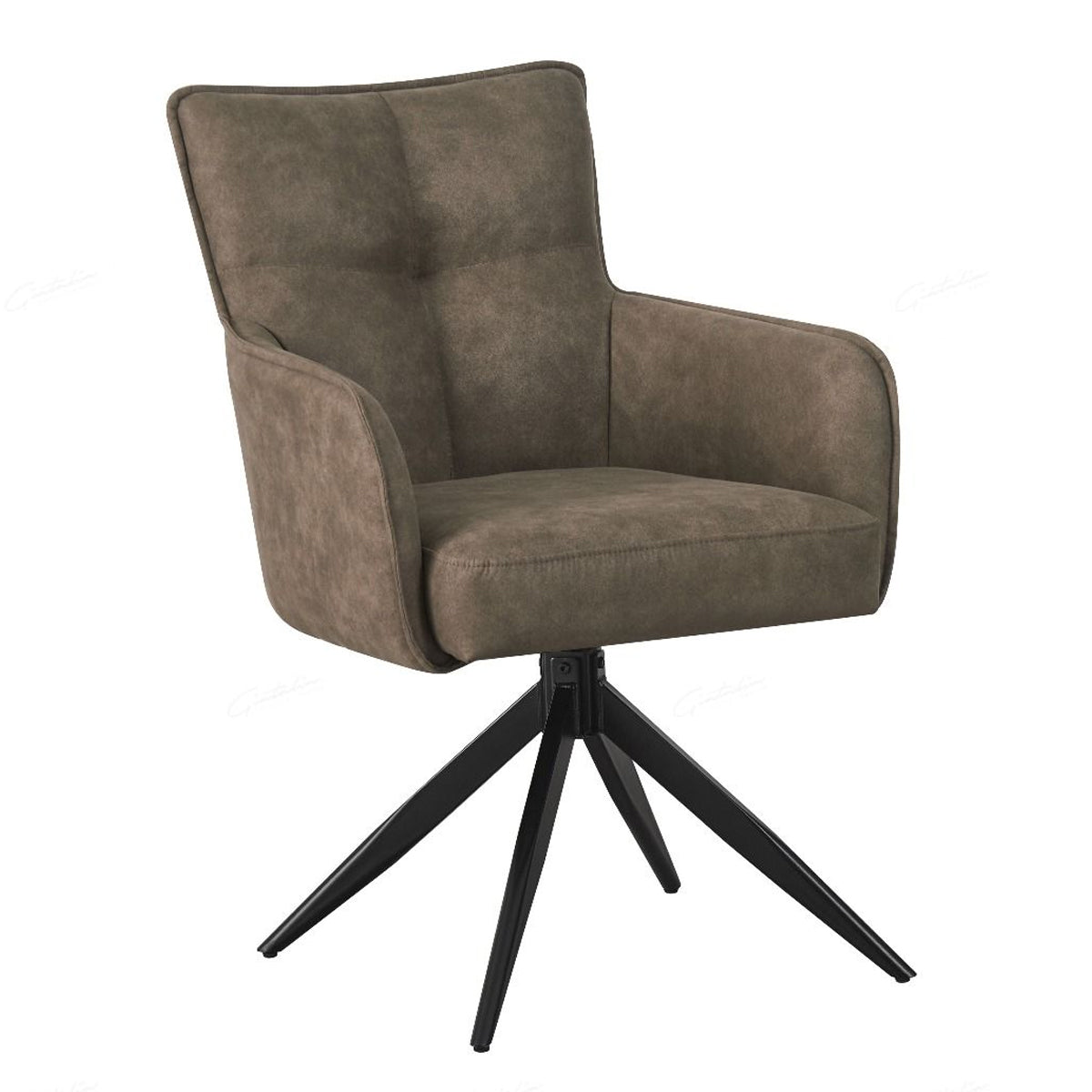 Suede Fabric Dining Chair With Swivel Function - Vianni