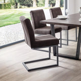 Suede Fabric Dining Chairs in Set Of 2 - Brooklyn