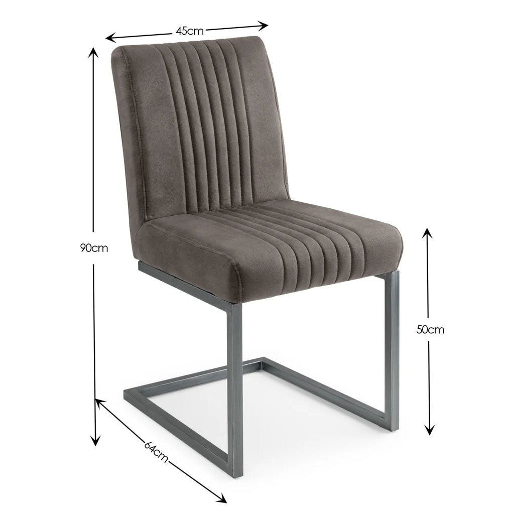 Suede Fabric Dining Chairs in Set Of 2 - Brooklyn