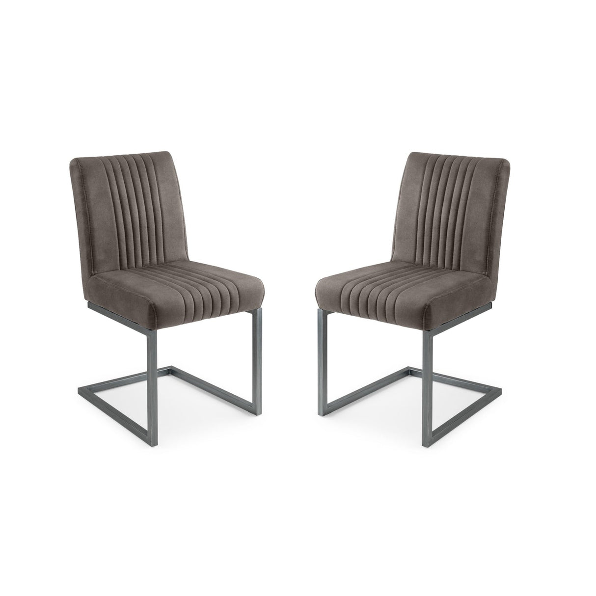 Suede Fabric Dining Chairs in Set Of 2 - Brooklyn