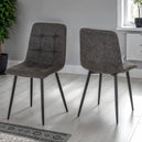 Suede Fabric Dining Chairs in Set Of 2 - Fenton