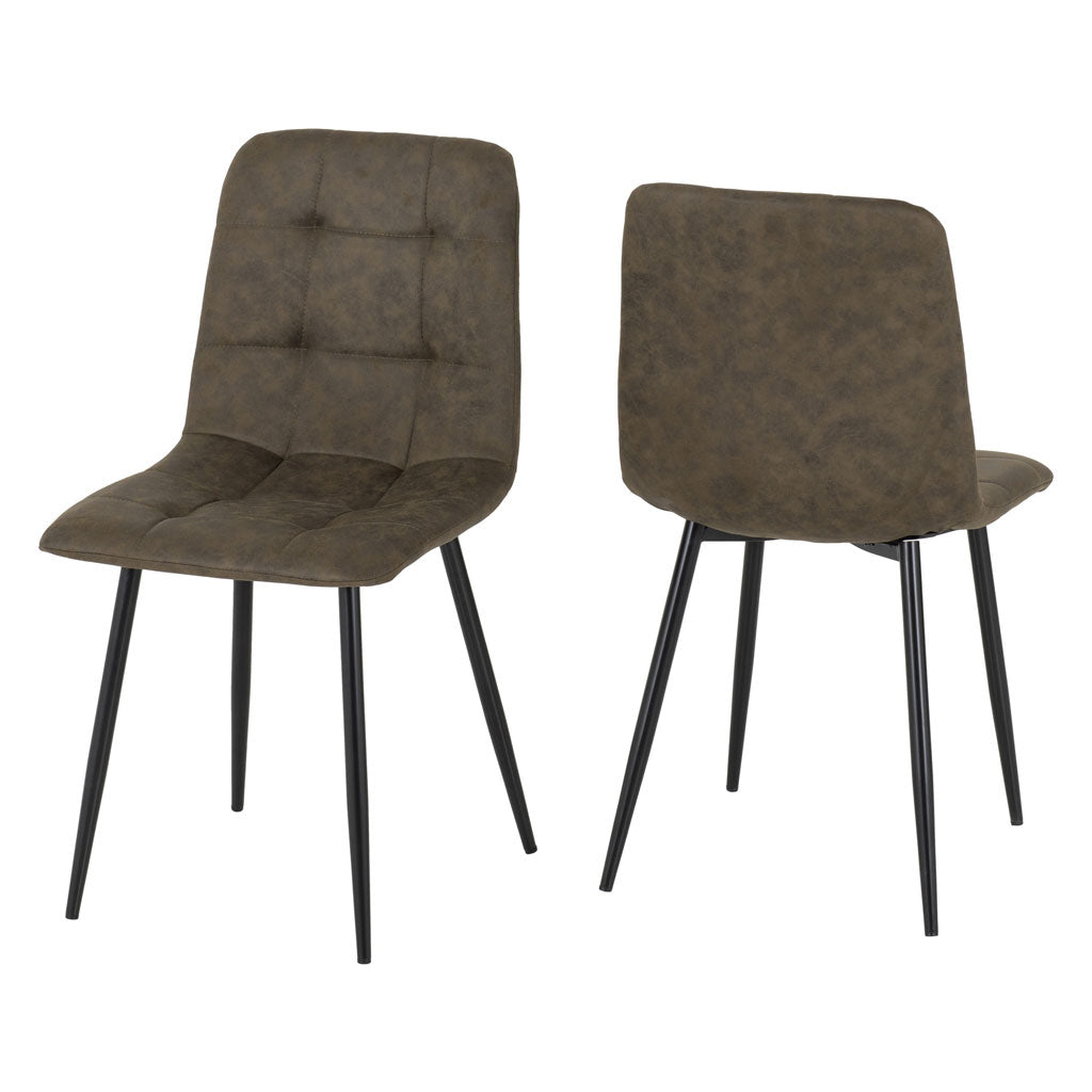 Suede Fabric Dining Chairs in Set Of 2 - Fenton
