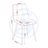 Suede Fabric Dining Chairs in Set Of 2 - Fenton