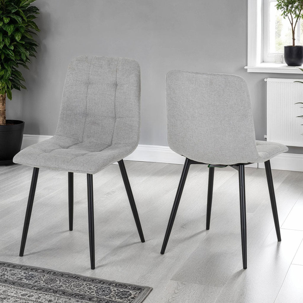 Suede Fabric Dining Chairs in Set Of 2 - Fenton