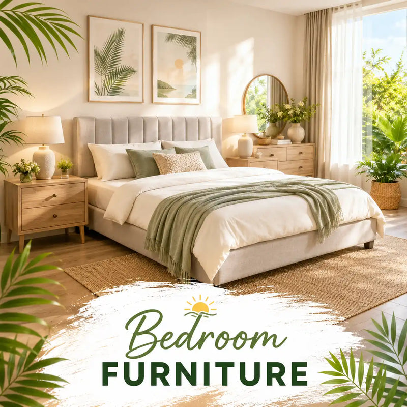 Shop bedroom furniture including beds, wardrobes and bedside tables.