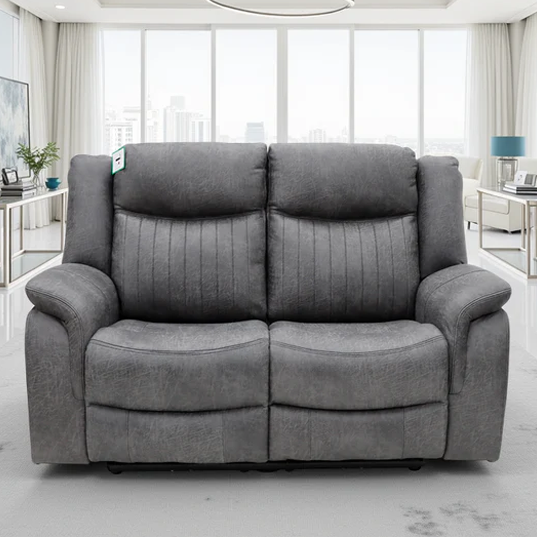 Tech Fabric Electric 2 Seater Sofa Electric Recliner - Leon