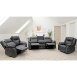 Tech Fabric Electric 3 + 2 + 1 Seater Sofa Set Electric Recliner - Leon